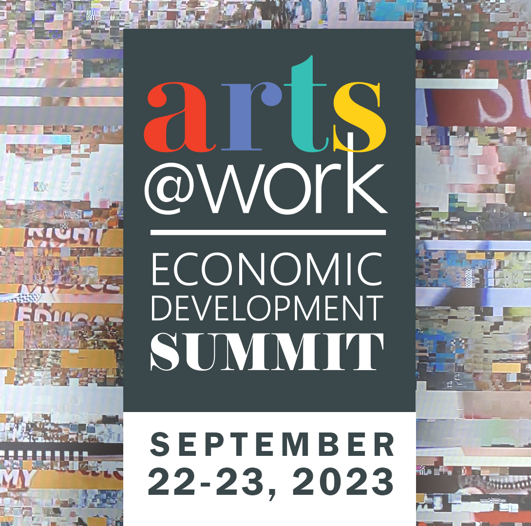 social media graphic for 2023 arts@work summit